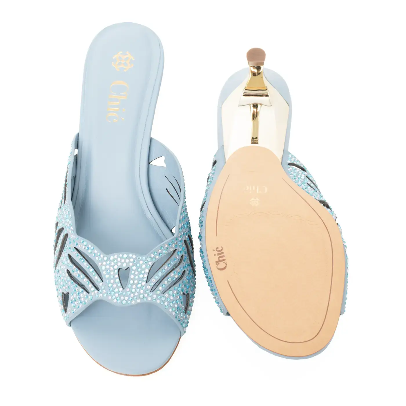 Chic Crystal Cutout Slipper